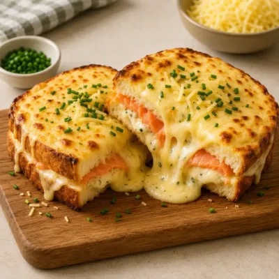 Croque-Monsieur Gratiné au Saumon Fumé