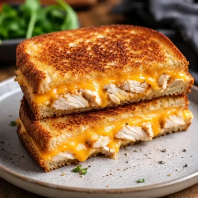 Croque Poulet et Cheddar : Sandwich Gourmand