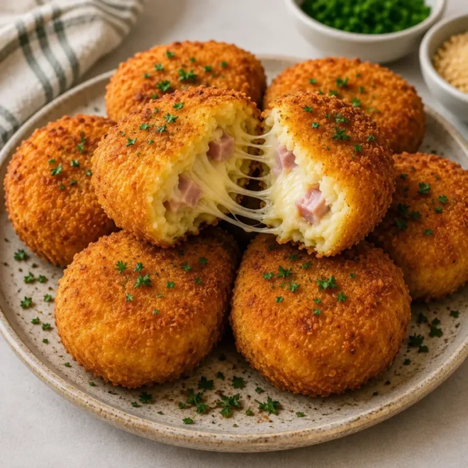 Croquettes de Pommes de Terre au Jambon et Cœur Fondant au Fromage