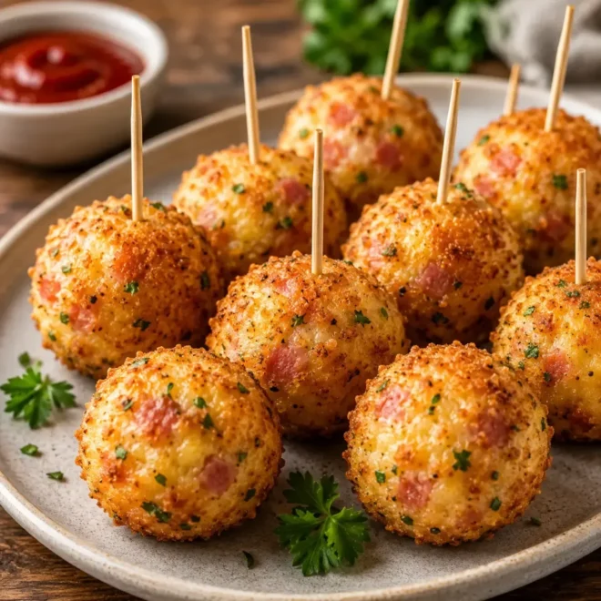 Croquettes de Purée au Jambon et Fromage