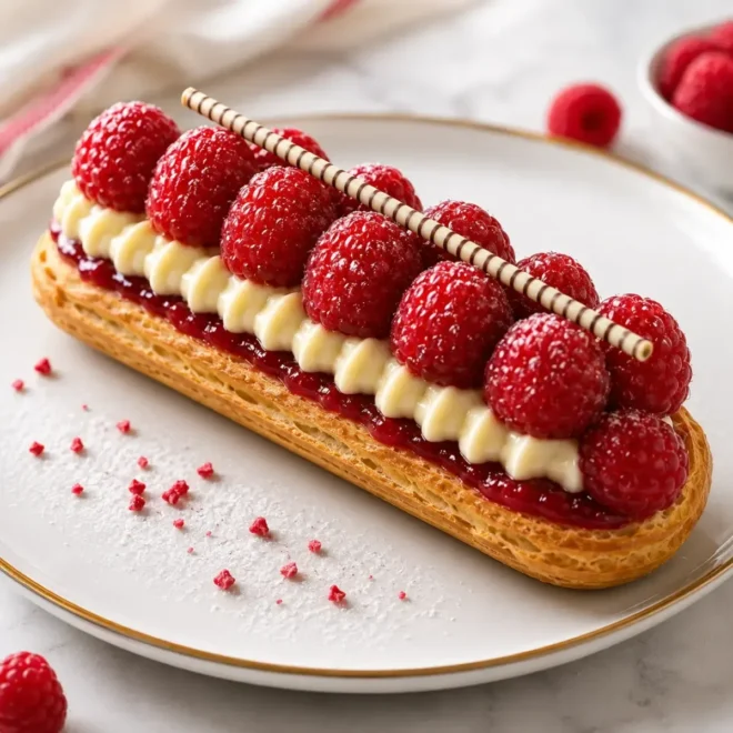 Éclair à la Framboise : une pâtisserie élégante et gourmande