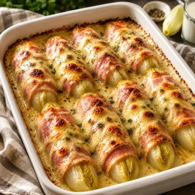 Endives au Jambon Gratinées à la Béchamel