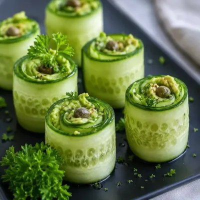 Rouleaux de Concombre à l'Avocat : Fraîcheur et Élégance