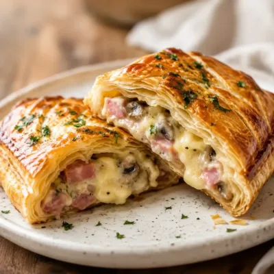 Feuilleté Crémeux au Jambon et Fromage