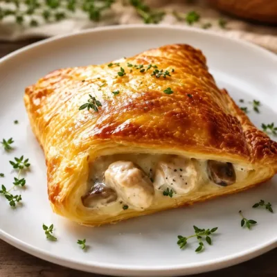 Feuilleté Crémeux au Poulet et Champignons