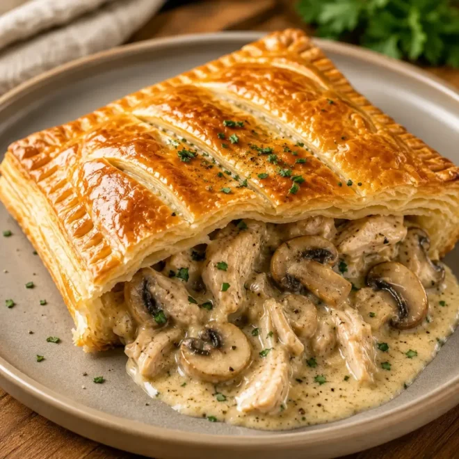 Feuilleté Crémeux au Poulet et Champignons