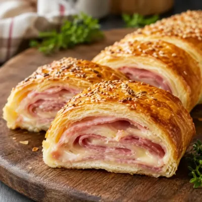 Feuilleté Roulé Jambon Fromage : Recette Gourmande