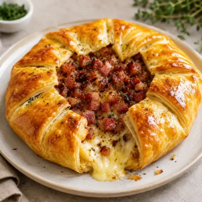 Feuilleté Rustique au Camembert et Lardons