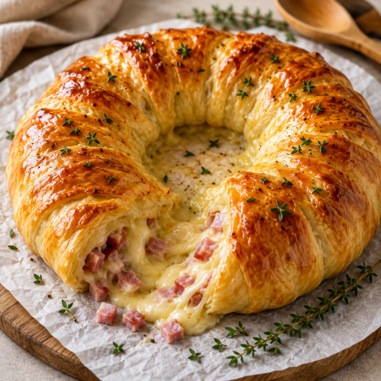 Couronne Feuilletée au Camembert et Lardons