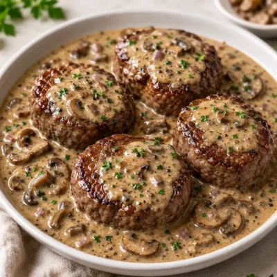 Filet de Bœuf à la Sauce Crémeuse aux Champignons