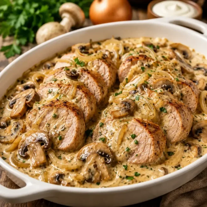 Filet Mignon au Boursin et Champignons Savoureux