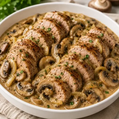 Filet Mignon de Porc à la Crème et Champignons