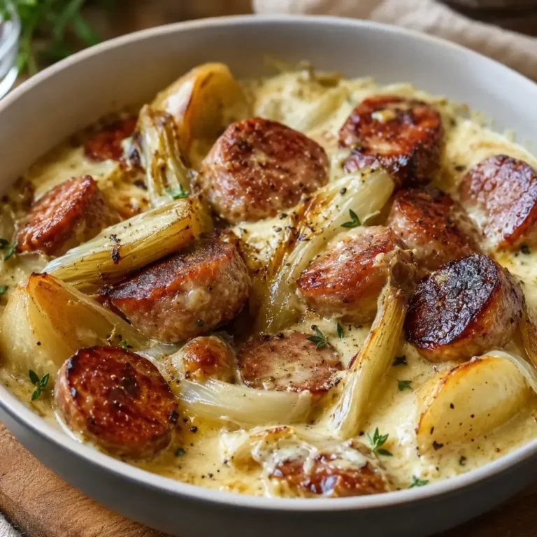 Fondue d’Endives Crémeuse aux Saucisses Fumées