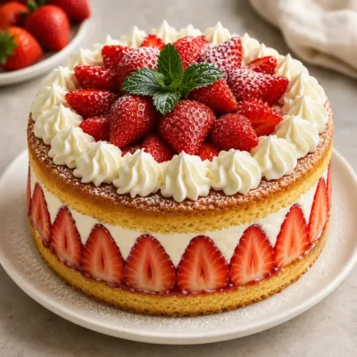 Fraisier Traditionnel aux Fraises et Crème Mousseline