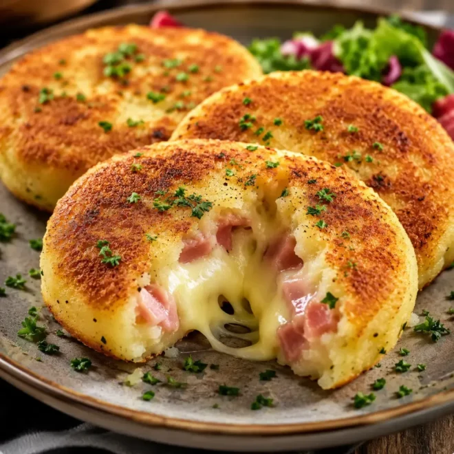 Galettes de Pommes de Terre Farcies au Jambon et Fromage