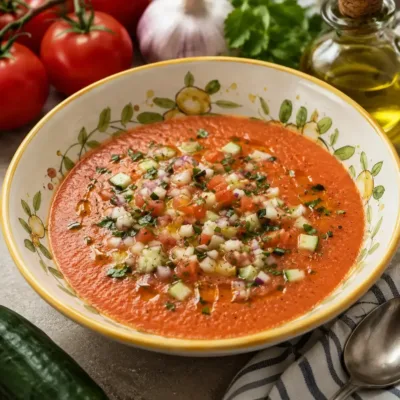 Gaspacho tomate-concombre : fraîcheur estivale assurée