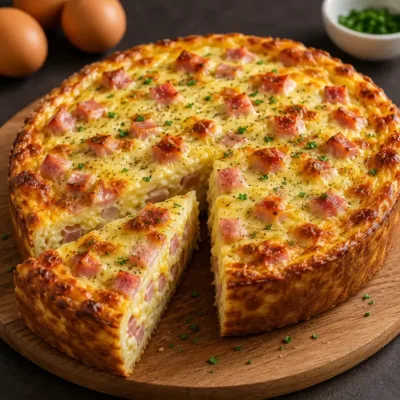 Gâteau Fondant au Jambon et Fromage Savoureux