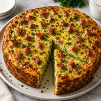 Gâteau Invisible aux Courgettes et Jambon