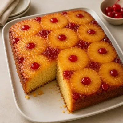 Gâteau Renversé à l’Ananas Caramélisé Ultra Moelleux