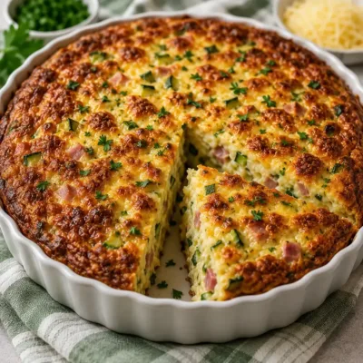 Gâteau Salé Courgette, Jambon et Fromage Moelleux