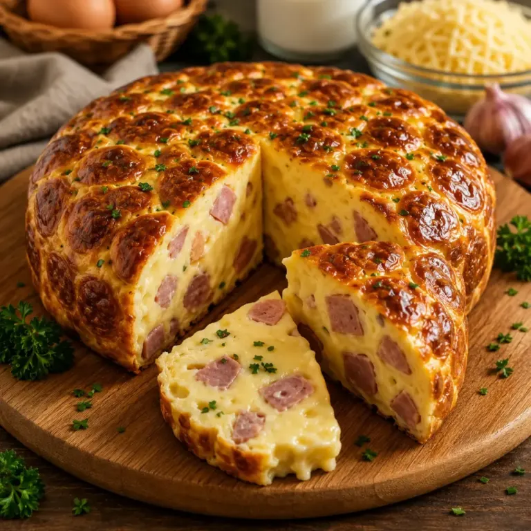 Gâteau Salé Moelleux aux Saucisses et Fromage