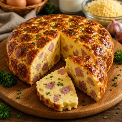 Gâteau Salé Moelleux aux Saucisses et Fromage