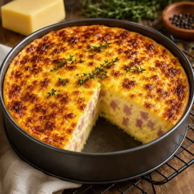 Gâteau Salé Pommes de Terre, Jambon et Fromage