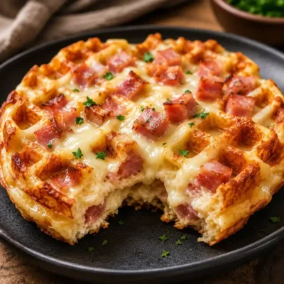 Gaufres Salées au Jambon et Fromage
