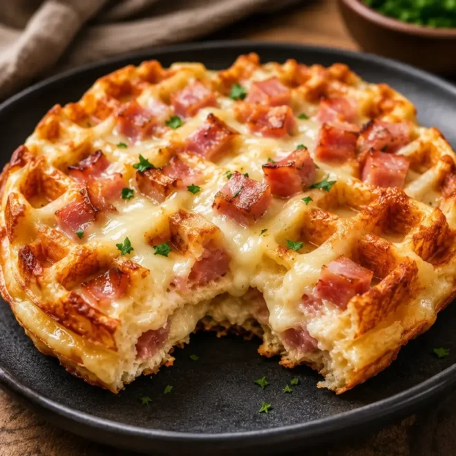 Gaufres Salées au Jambon et Fromage
