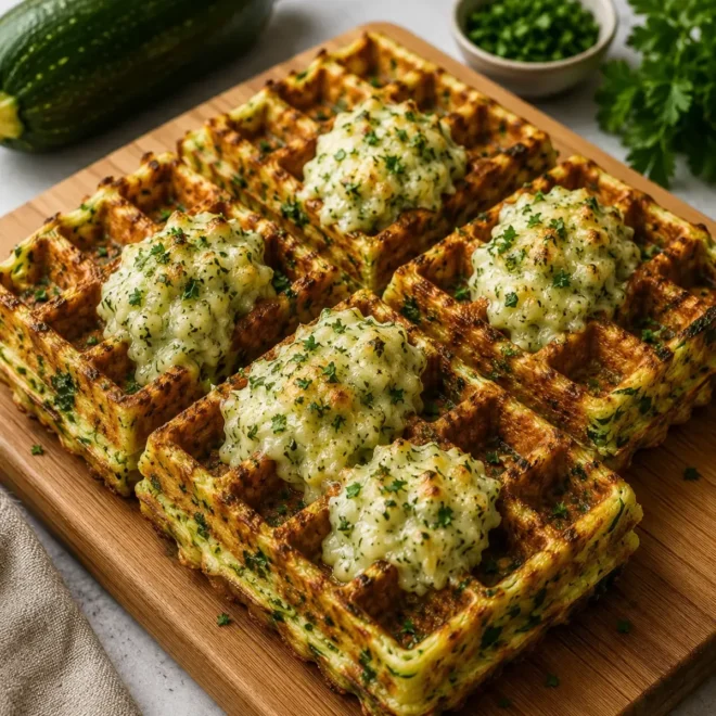 Gaufres Salées aux Courgettes et Fromage