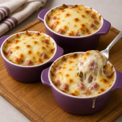Gratin Crémeux au Jambon et Fromage Réconfortant