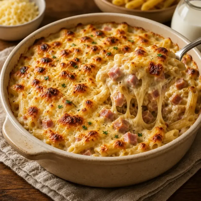 Gratin de Pâtes au Jambon et à la Béchamel : Le Plat Familial Ultra Réconfortant