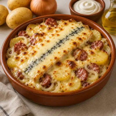 Gratin de Pommes de Terre à la Saucisse Fumée
