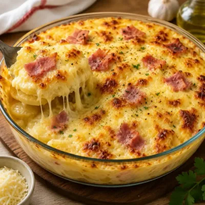 Gratin de Pommes de Terre au Jambon et Mozzarella