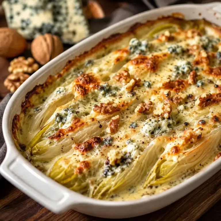 Gratin d’Endives au Roquefort et Noix : Une Recette Gourmande et Réconfortante
