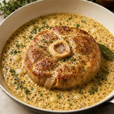 Jarret de porc à la moutarde à l'ancienne