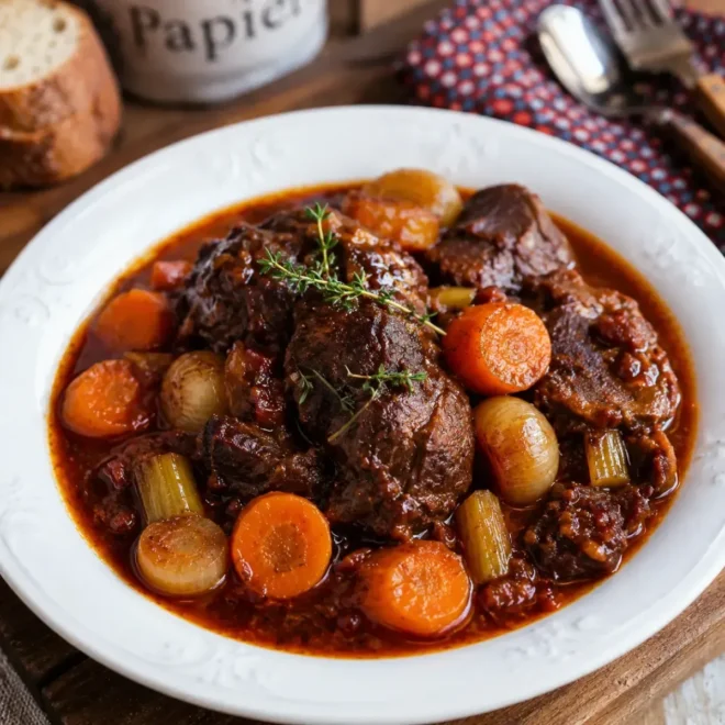 Joues de Bœuf Bourguignon : La Recette Traditionnelle Fondante et Savoureuse