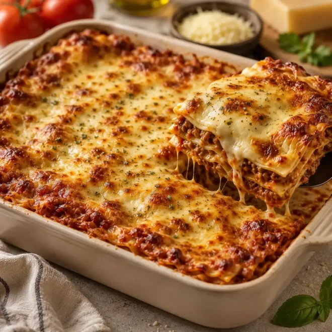 Lasagnes maison à la viande hachée et sauce béchamel