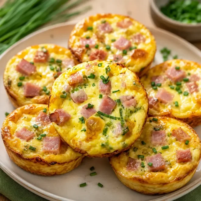 Mini Quiches au Jambon, Fromage et Ciboulette