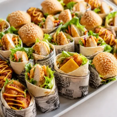 Mini Wraps Apéritifs au Poulet et Crudités