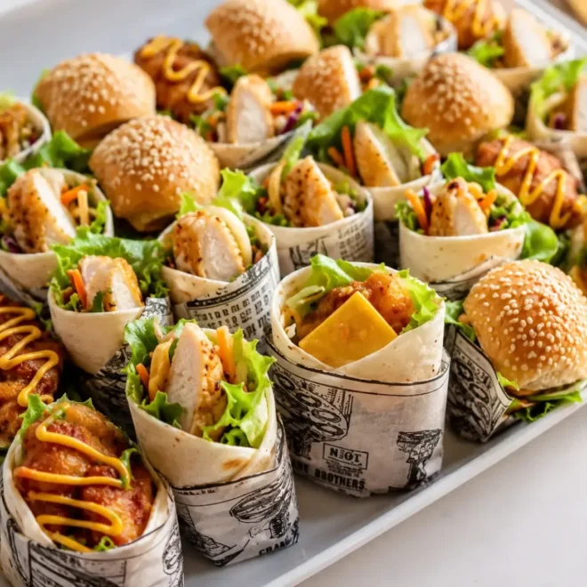 Mini Wraps Apéritifs au Poulet et Crudités