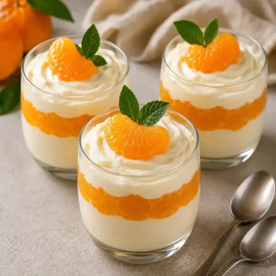 Mousse légère aux clémentines en verrines