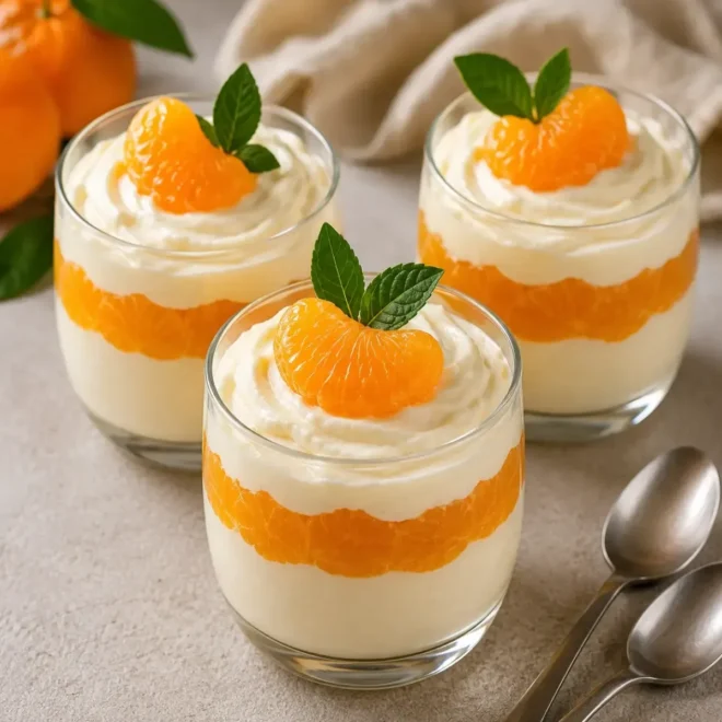 Mousse légère aux clémentines en verrines