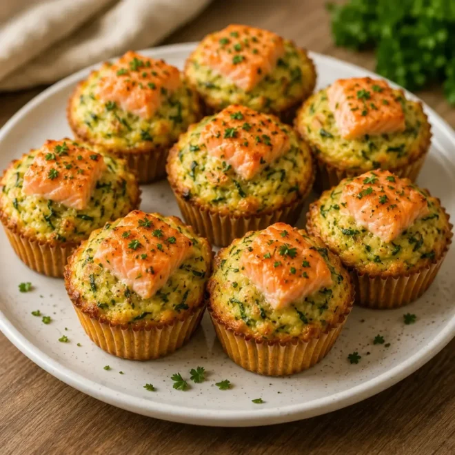 Muffins Courgette, Saumon et Fromage