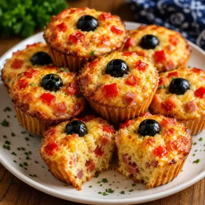 Muffins Salés Façon Pizza au Jambon et Fromage