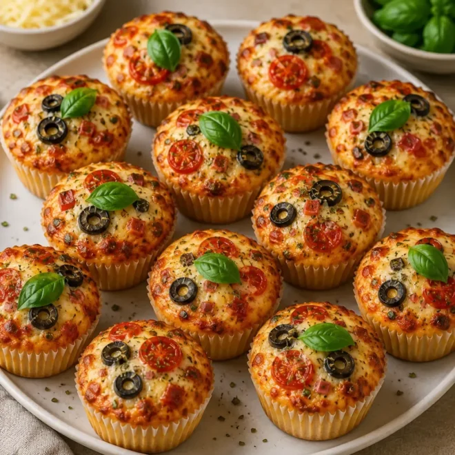 Muffins Salés Façon Pizza : Moelleux, Gourmands et Faciles à Préparer