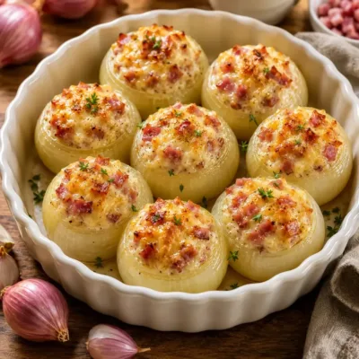Oignons Farcis au Jambon et Fromage : Recette Gourmande