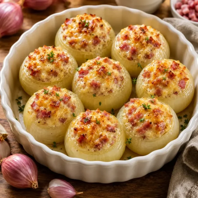 Oignons Farcis au Jambon et au Fromage : Une Recette Gourmande et Réconfortante
