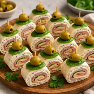 Pinwheels de Tortilla au Jambon et Fromage