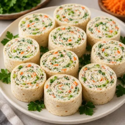 Pinwheels de Tortillas au Fromage Frais et Légumes